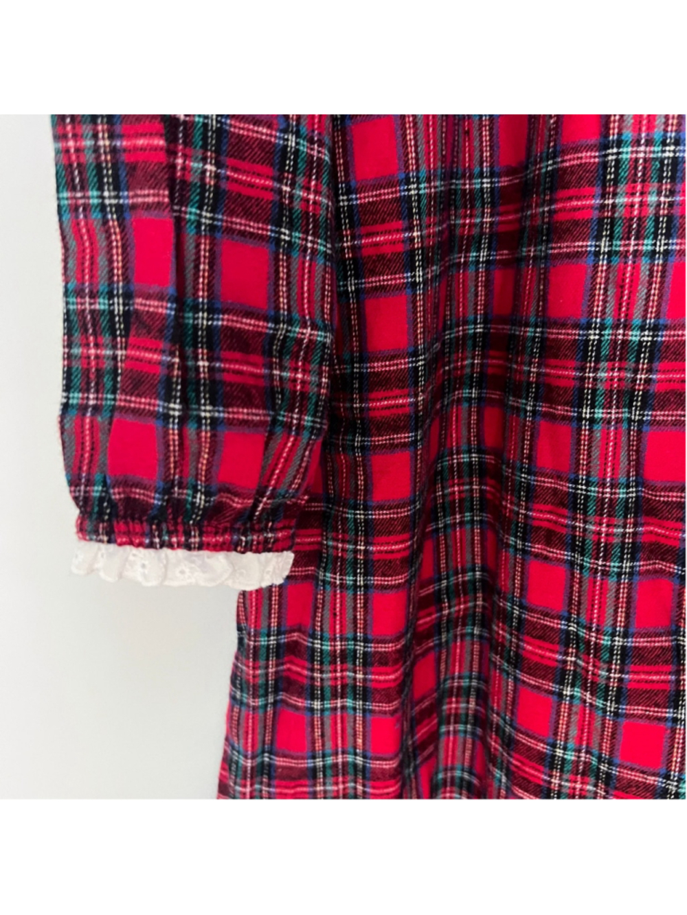 NWT Lanz of Salzburg Classic Red Plaid Cotton Flannel Nightgown Sz L - Picture 8 of 9
